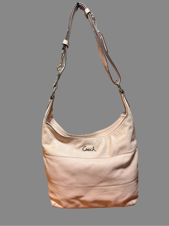 Coach Handbags - Vintage Coach Blush Pink Pieced Leather Duffle Hobo Bag F17116